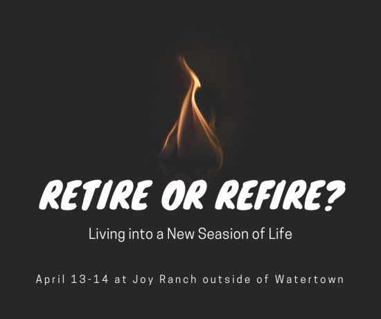 Are you thinking about a time to retire? Are you ready to refire? What does this season look like for you? This event is a time for shared conversations and presentations about living out our baptismal calls, with a holistic approach, while exploring various Wellness Wheel topics. This retreat will take place at Joy Ranch following the Spring Theological Conference - April 13, 1:30pm through April 14, noon lunch.
