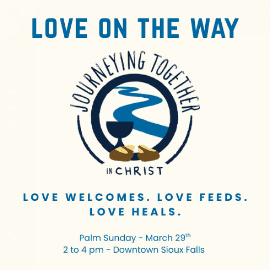 Join us for Palm Sunday processional and worship service on March 29th, from 2-4 in Downtown Sioux Falls.
